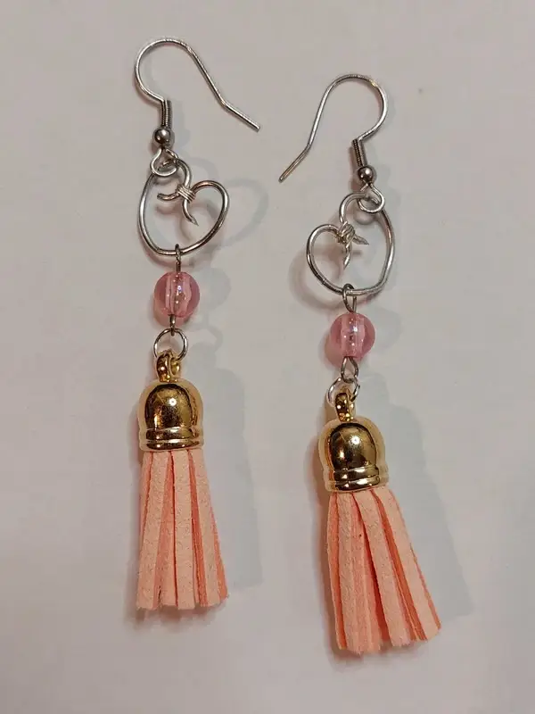 Elegante hart oorbellen roze