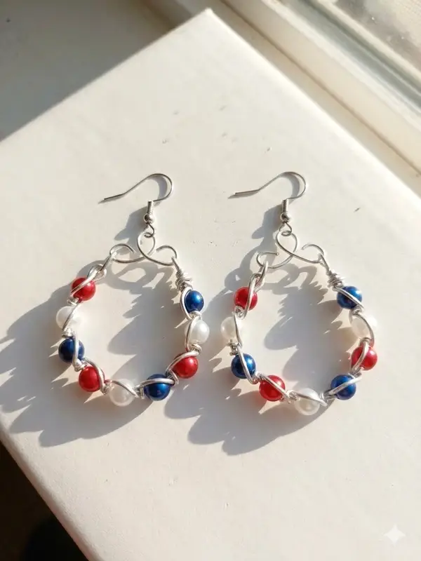 Rood-Wit-Blauw Oorbellen (35mm)