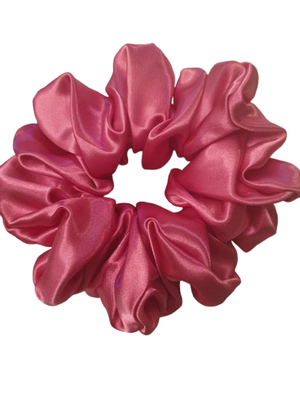 Satijn fushia scrunchie XXL