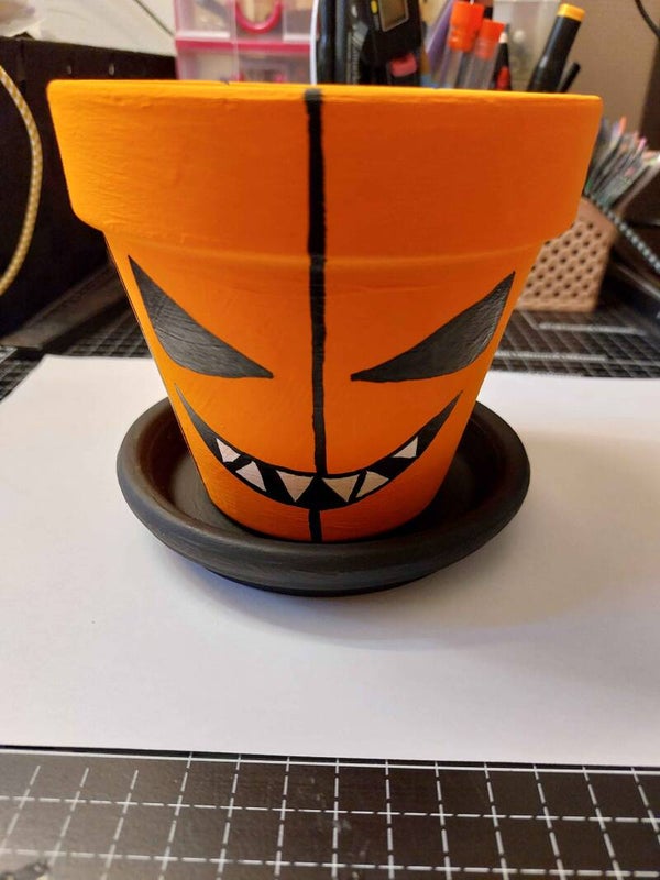 🎃 Halloween Bloempot & Opslagpot 2-in-1 (11,4 x 13 cm)