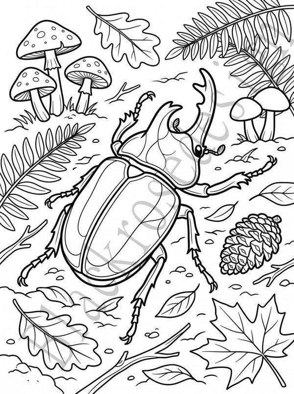 Gratis Herfst Kleurplaat: Grote Kever (Exclusieve Preview van mijn Aankomende Kleurboek!)
