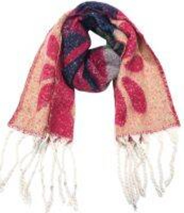 Rode Herfst Sjaal met Dessin – Warm & Comfortabel (190 x 40 cm) 13