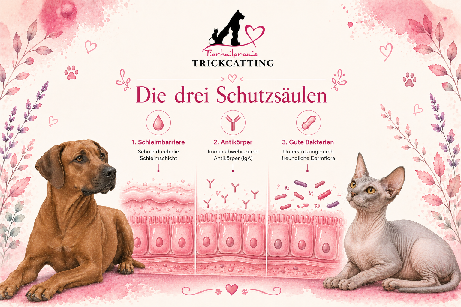 Die drei Schutzsäulen Darmschleimhat, Antikörper, Darmflora