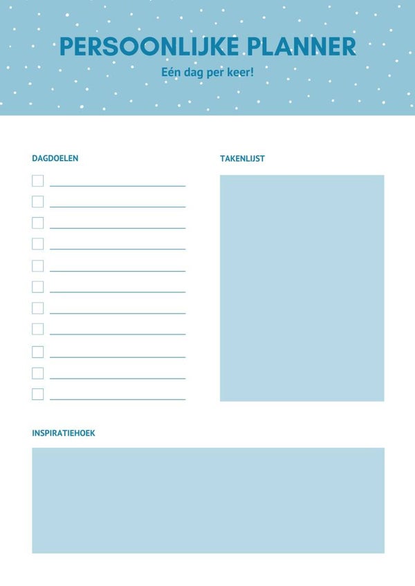 Dagplanner – Persoonlijke planner, één dag per keer