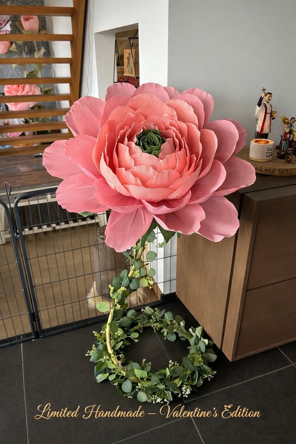 XXL Pink Peony – realistische bloemkern