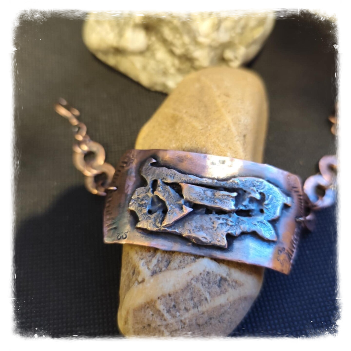 Handmade Copper bracelet with symbol/map of Bulgaria