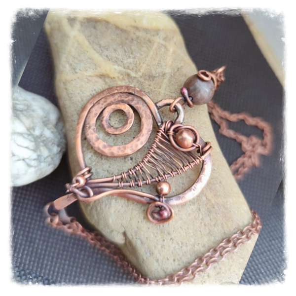 Handmade Heart copper necklace