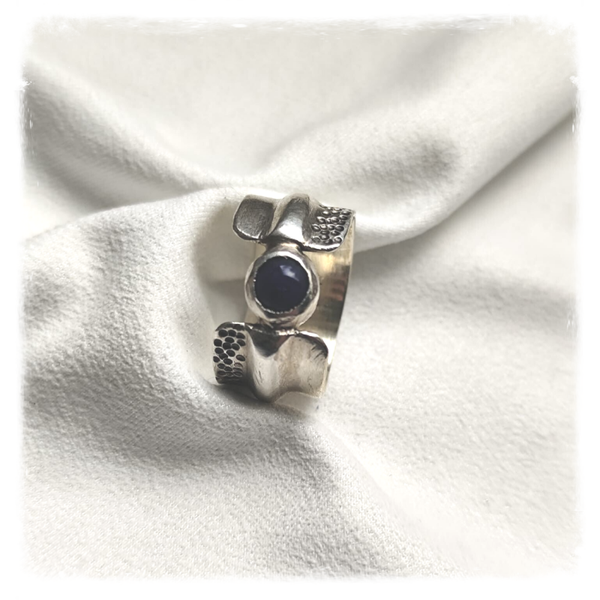 Handmade 925 Sterling Silver Ring with Natural Lapis Lazuli Stone