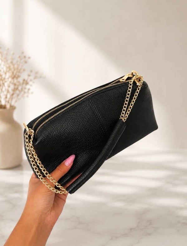 Nero Gold Details Bag - Black