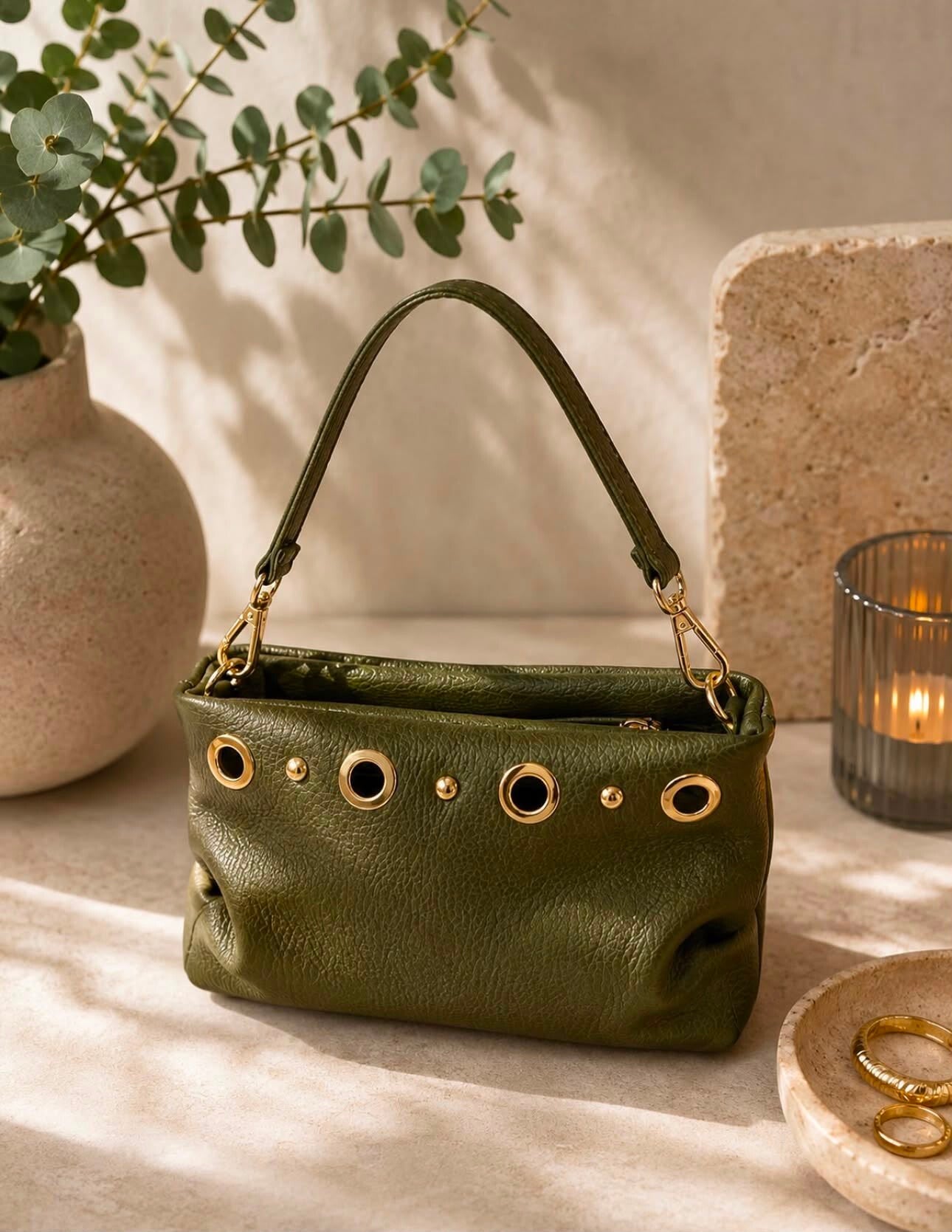 Olive schoudertas - Groen