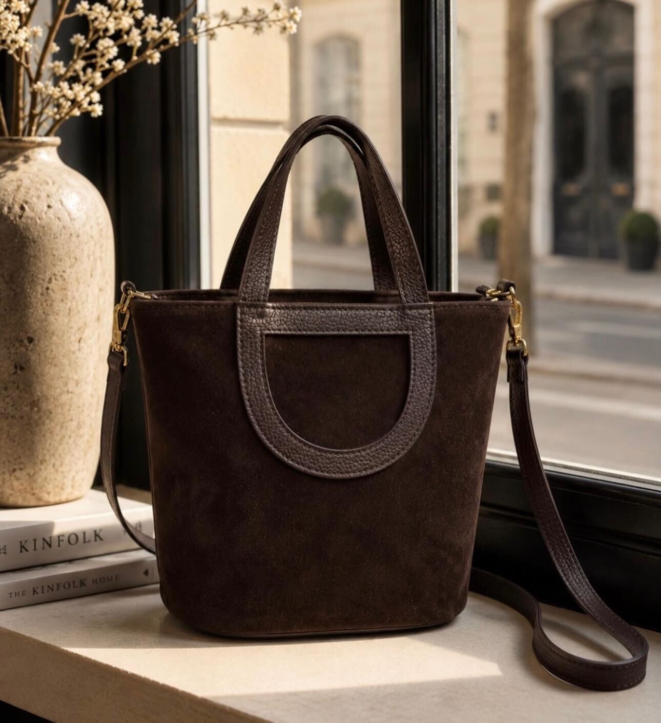 Sienna Suede Bag - Donkerbruin