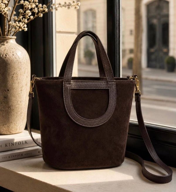 Sienna Suede Bag - Donkerbruin