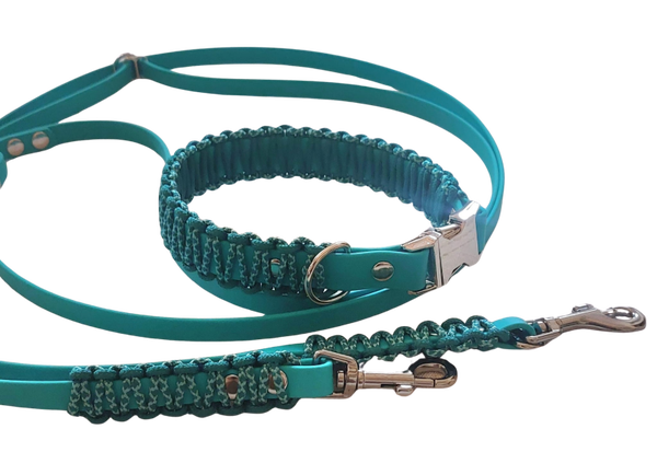 BioThane® trifft Paracord / TEAL-Diamond-Teal