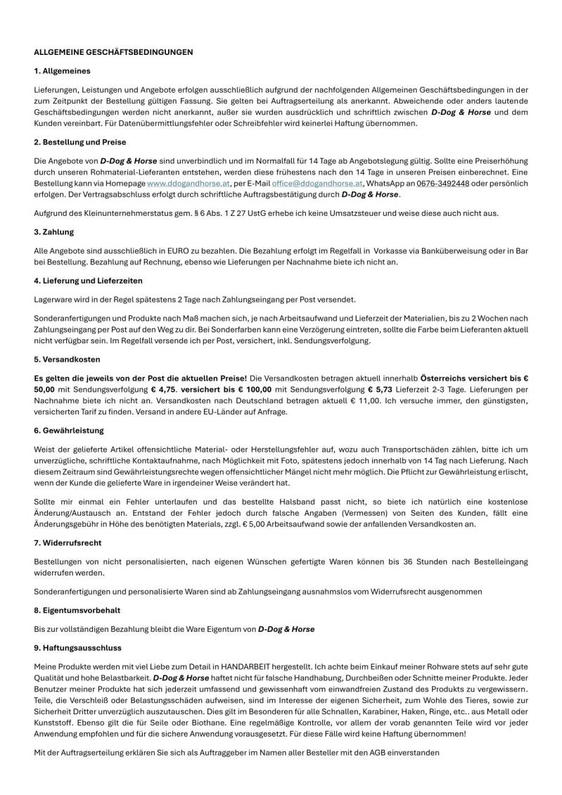 Vereinsbestellung AGB