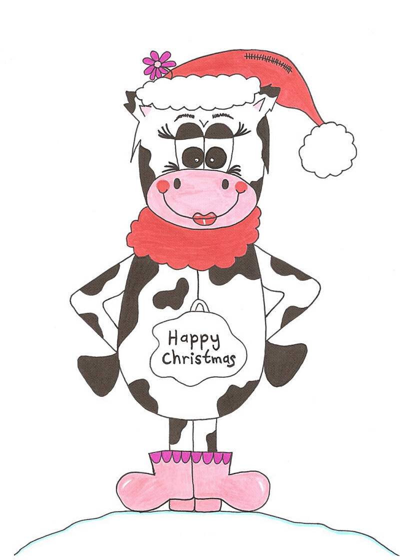 MRS SANTA COW HAPPY CHRISTMAS