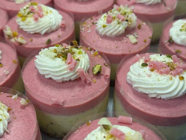 Pistache & Framboos Cheesecake Duo