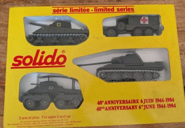 1/50 Solido, Coffret collector 40e anniversaire 6 Juin 1944, Panther, Sherman, Dodge & Sdkfz à roue