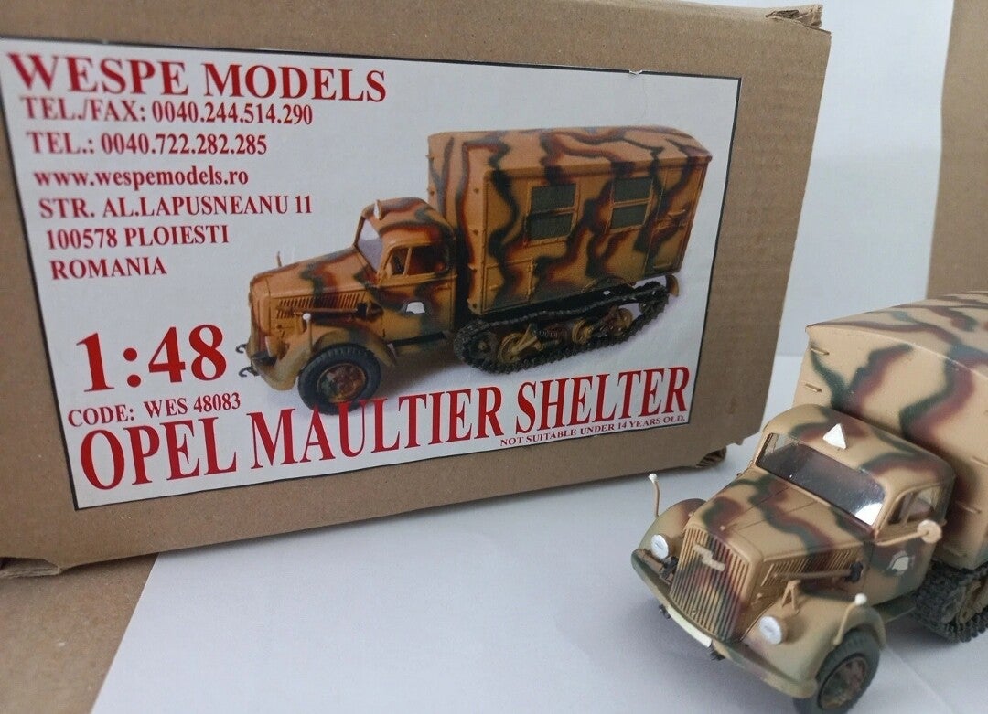 1/48 WESPE MODELS Opel Maultier type Shelter atelier, GrossDeutschland division camouflage 3 tons type Normandie 1944