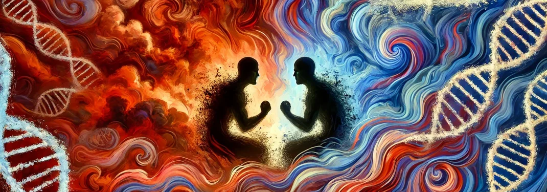 Immagine generata da DALL-E: raffigurante una scena psicologica tesa