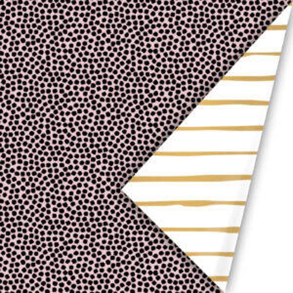 Cadeaupapier cozy cubes roze/zwart