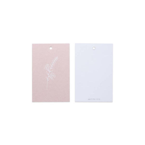 Cadeaulabel botanical roze
