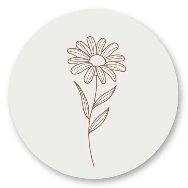 Stickers bloem naturel | 5 stuks