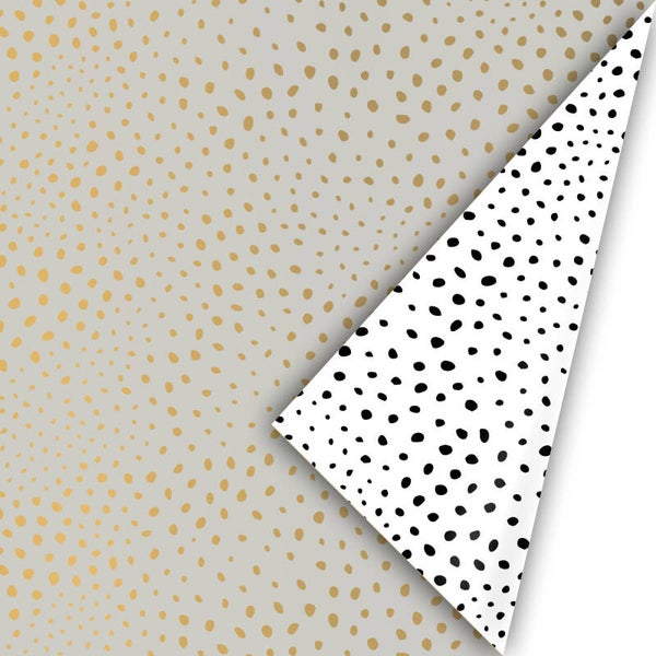 Cadeaupapier flocks grijs goud