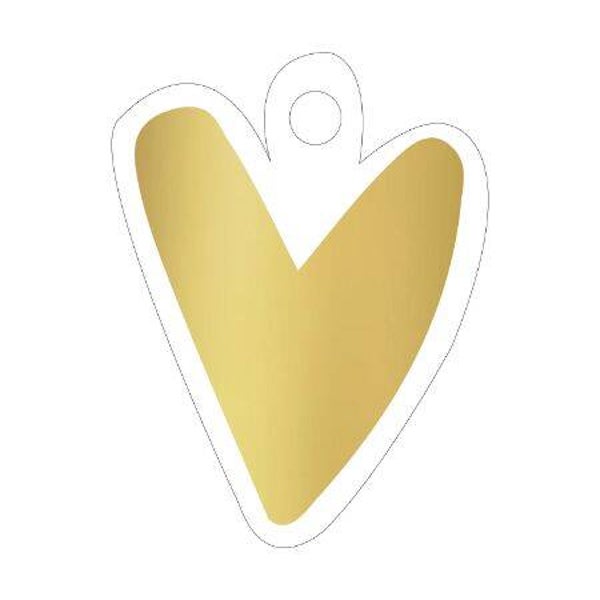 Cadeaulabel hartje goud
