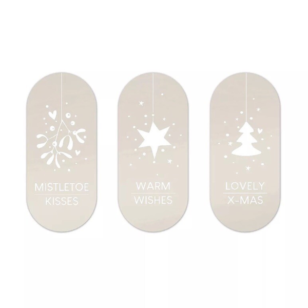 Stickers kerst ovaaltjes | 10 stuks