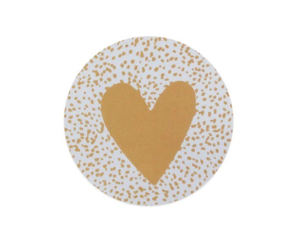 Stickers hart stip geel | 5 stuks