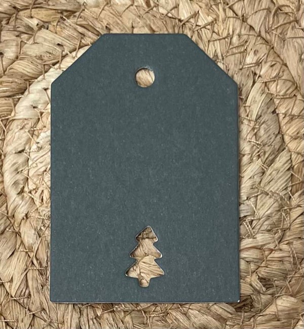 Cadeaulabel kerstboom blauw