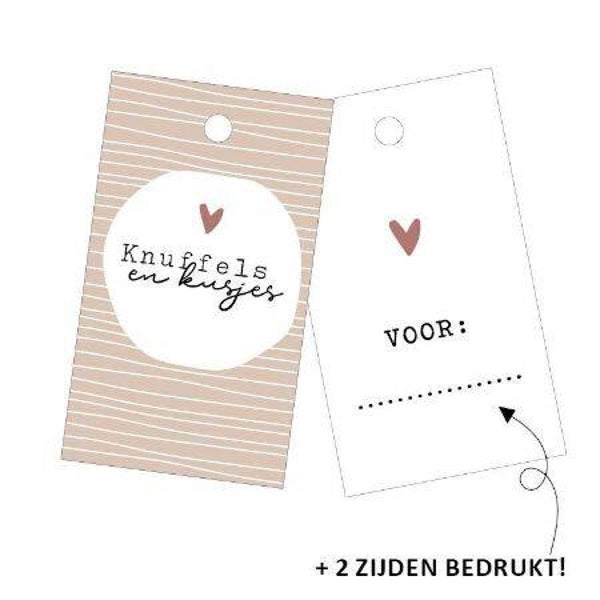 Cadeaulabel knuffels en kusjes