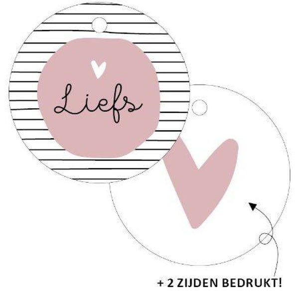 Cadeaulabel liefs rond
