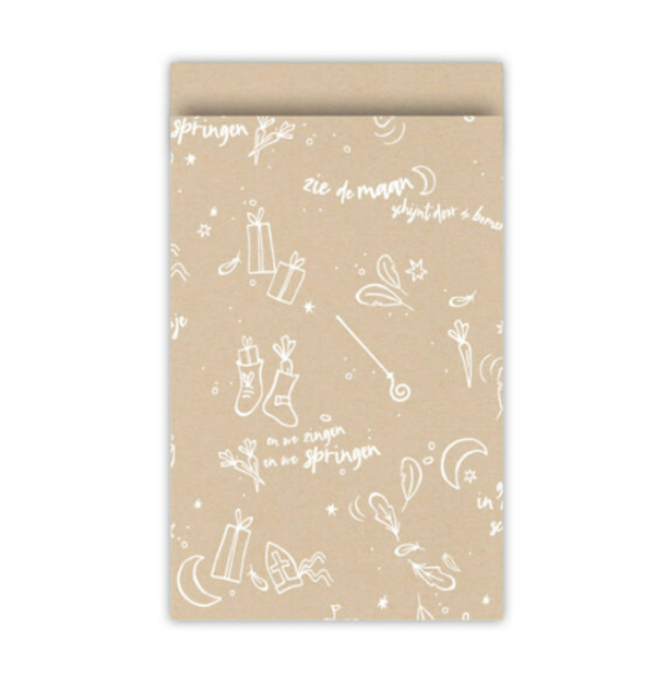 Cadeauzakje sint kraft 12x19cm