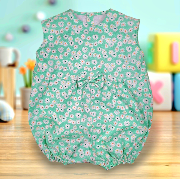 Handmade Green Daisy Romper