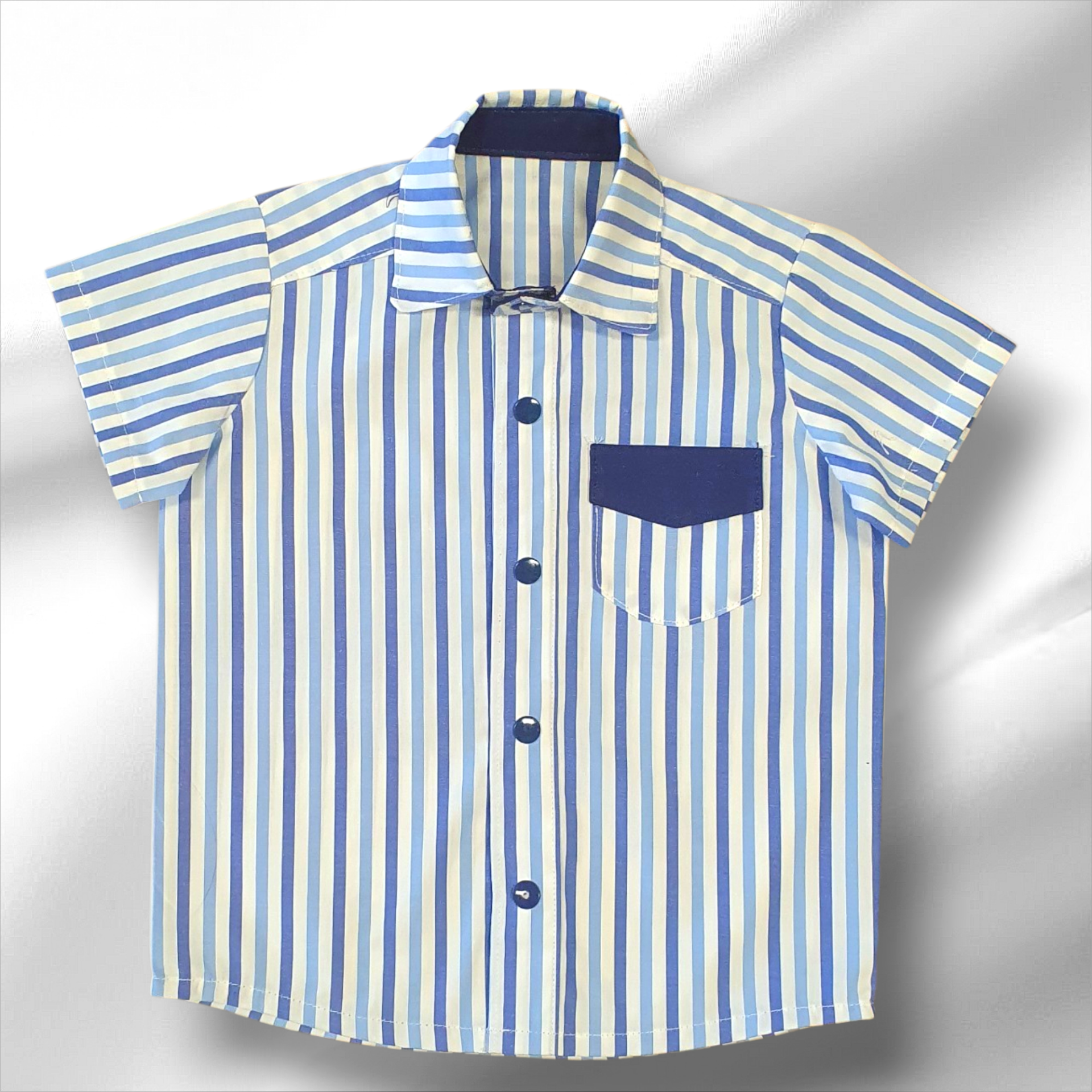 Blue Striped Cotton Boys Shirts
