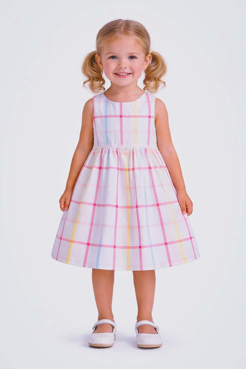 Pastel Plaid Handmade Girls Dress – Limited Edition (Size 4)