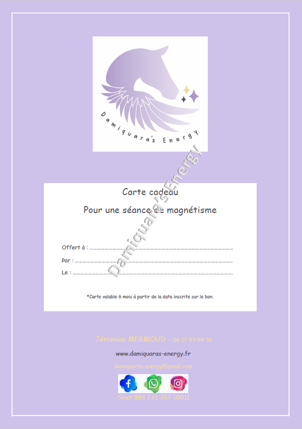 Carte cadeau Soins énergétiques