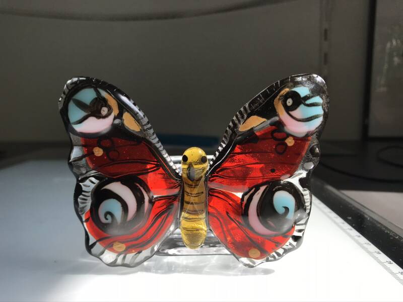 Vlinder glas theelicht gefused cadeau geschenk glas licht Cath Caths 