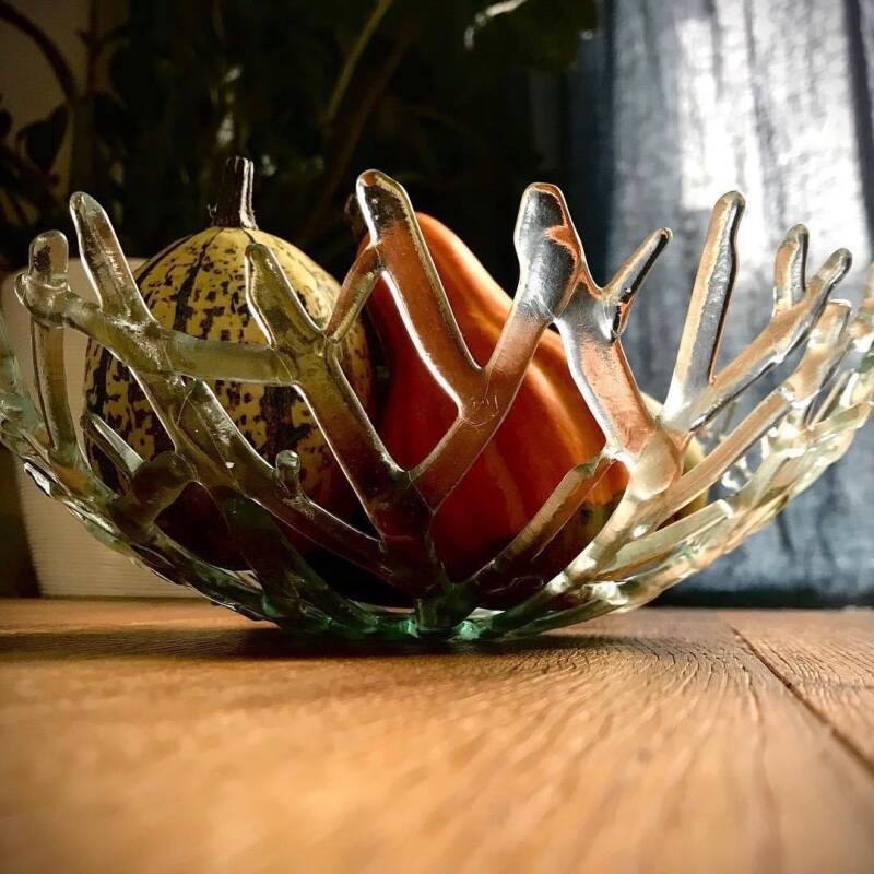 Schaal gerecycled glas groen no waste hergebruik glas cath inderieur woondecoratie