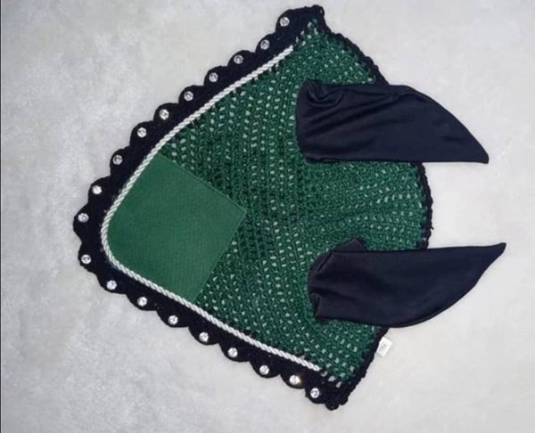 groen met zwart rand en diamant mutsje