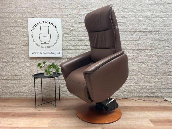 Hukla sta op stoel relax fauteuil draaibaar stoel leer