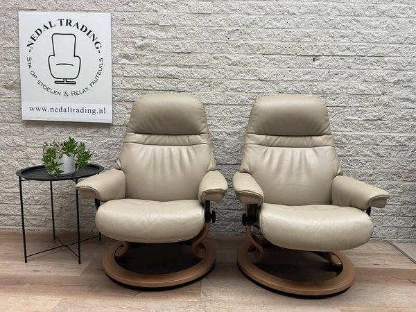 Set Luxe Stressless relax fauteuil, relax stoel draaibaar