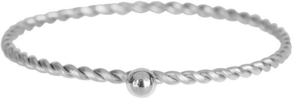 R524 Dot Twisted Ring Shiny Steel