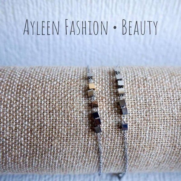 ZAG Bijoux- armband blokjes Zilver