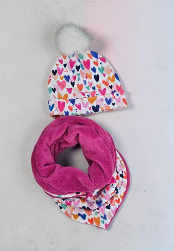 Ensemble coeurs fuchsia