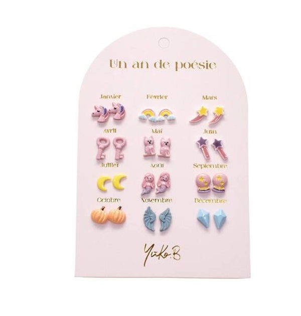 Boucles d'oreilles Un an de poésie - YukoB