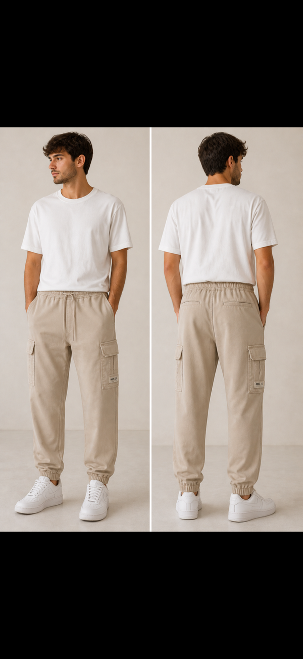 Pantalon cargo beige