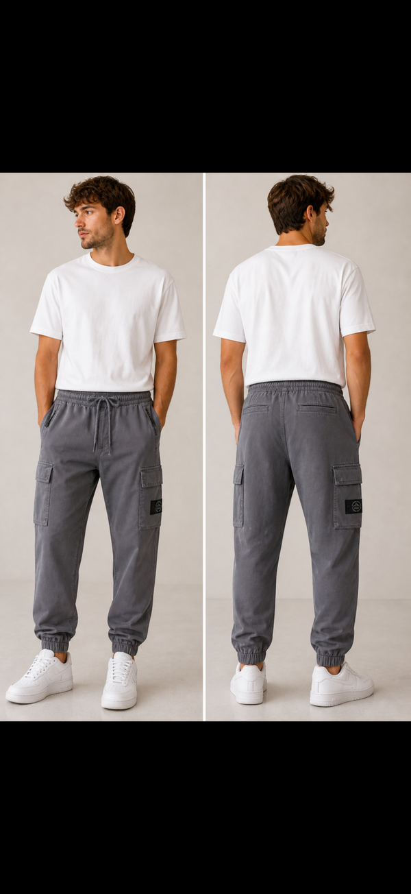Pantalon cargo gris anthracite Icon2