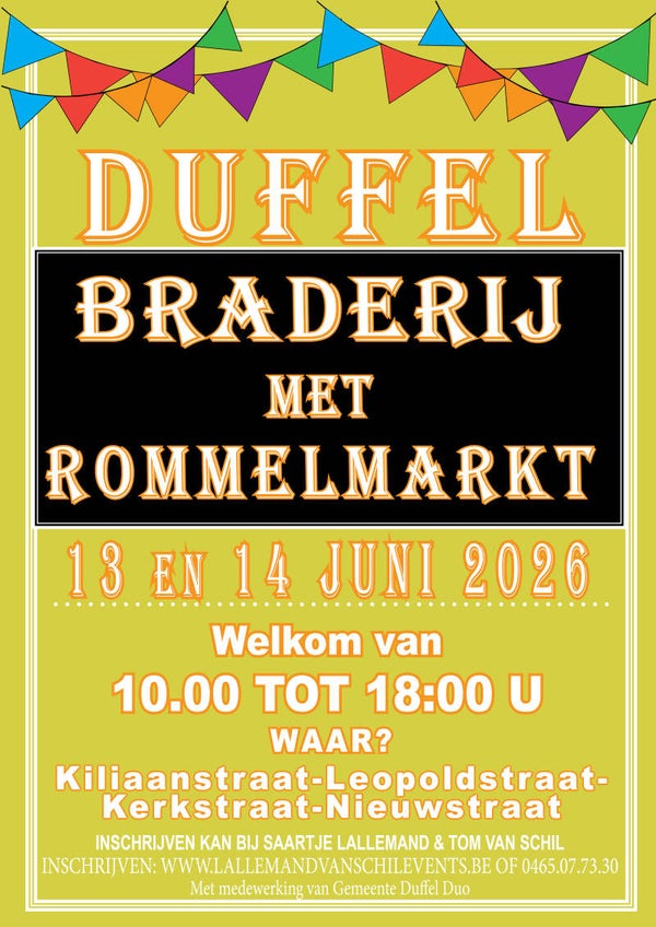 13.06.2026 Duffel Braderij met Rommelmarkt